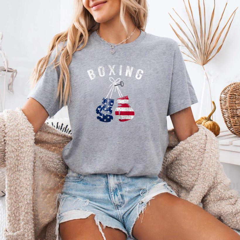 Boxing Gloves American Flag USA T-Shirt