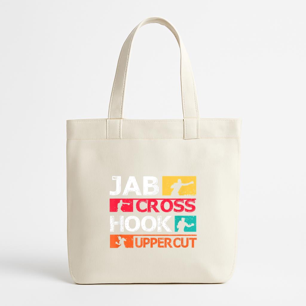 Boxing Jab Cross Hook Uppercut Canvas Tote Bag