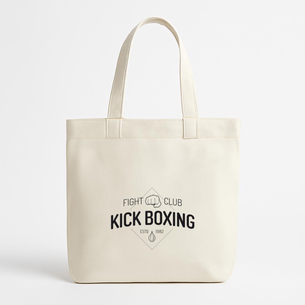 Boxing Kickboxing Fight Label Badge Canvas Tote Bag