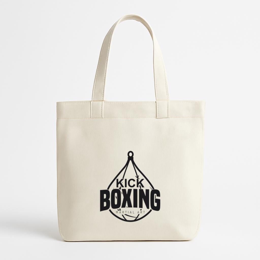 Boxing Kickboxing Fight Logo Badge Label Canvas Tote Bag