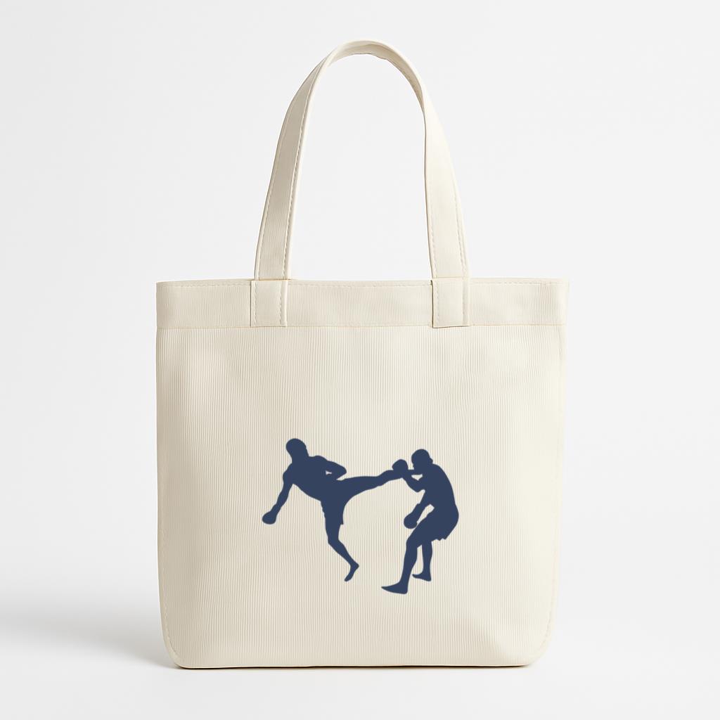 Boxing Kickboxing Fight Silhouette Canvas Tote Bag