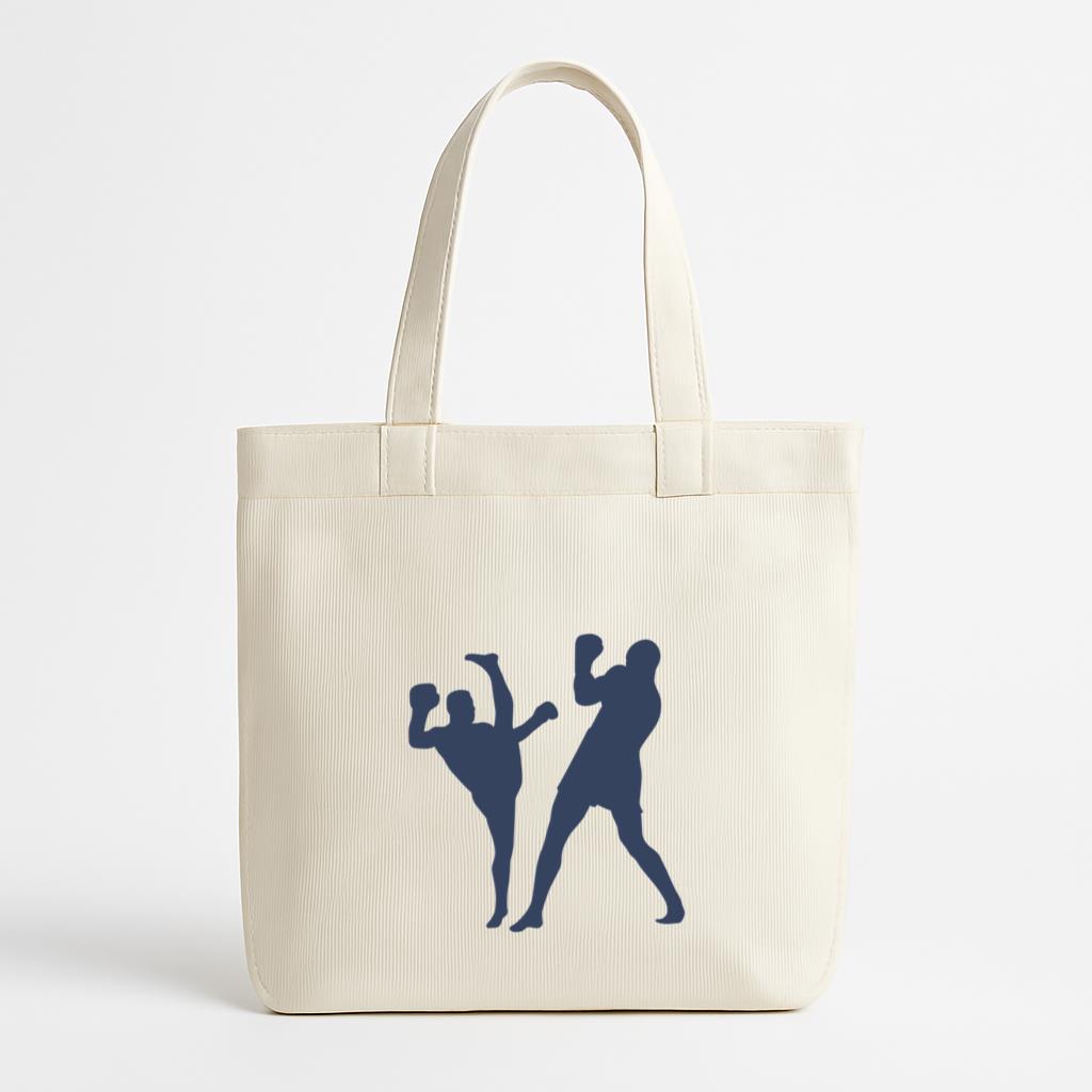 Boxing Kickboxing Silhouette Fight Canvas Tote Bag