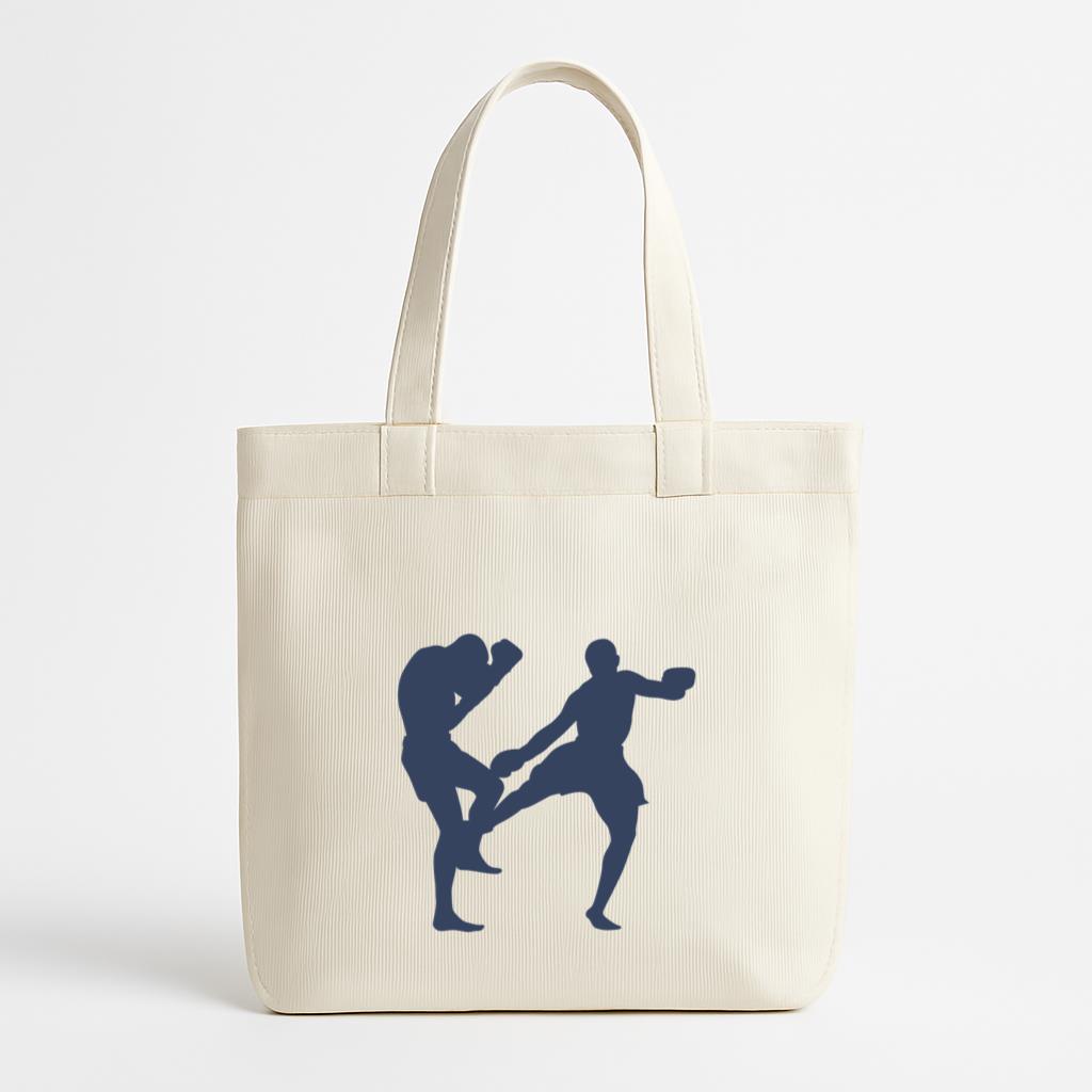Boxing Kickboxing Sport Silhouette Canvas Tote Bag
