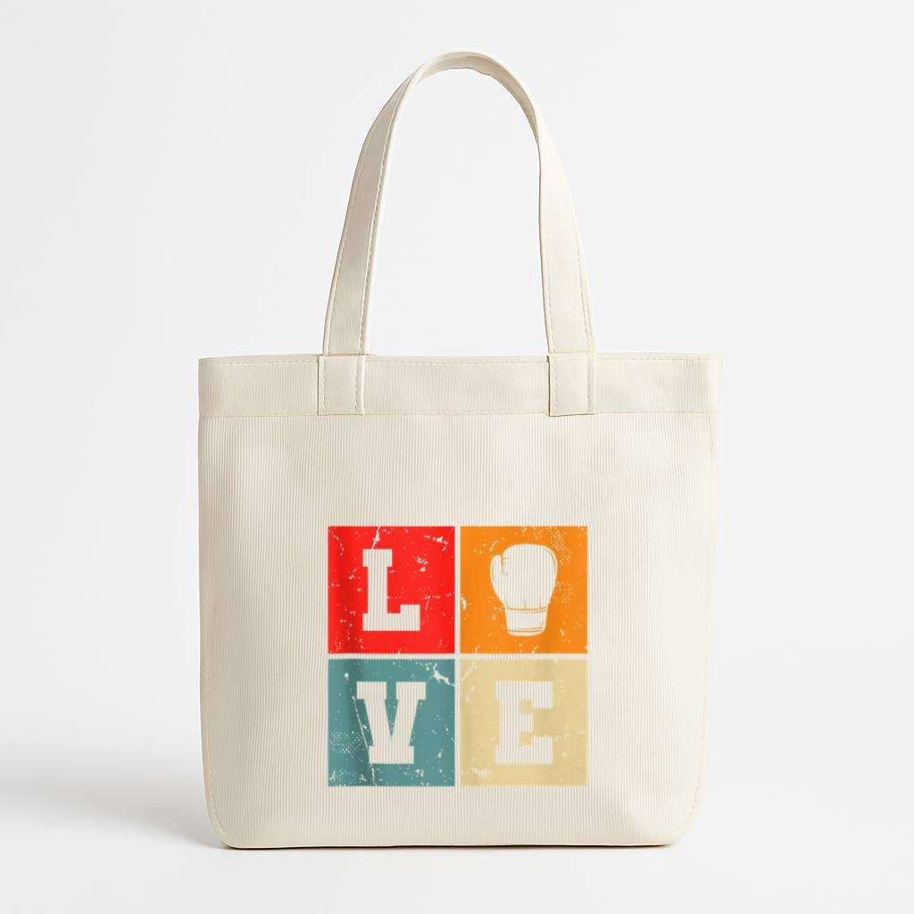 Boxing Love Vintage Canvas Tote Bag