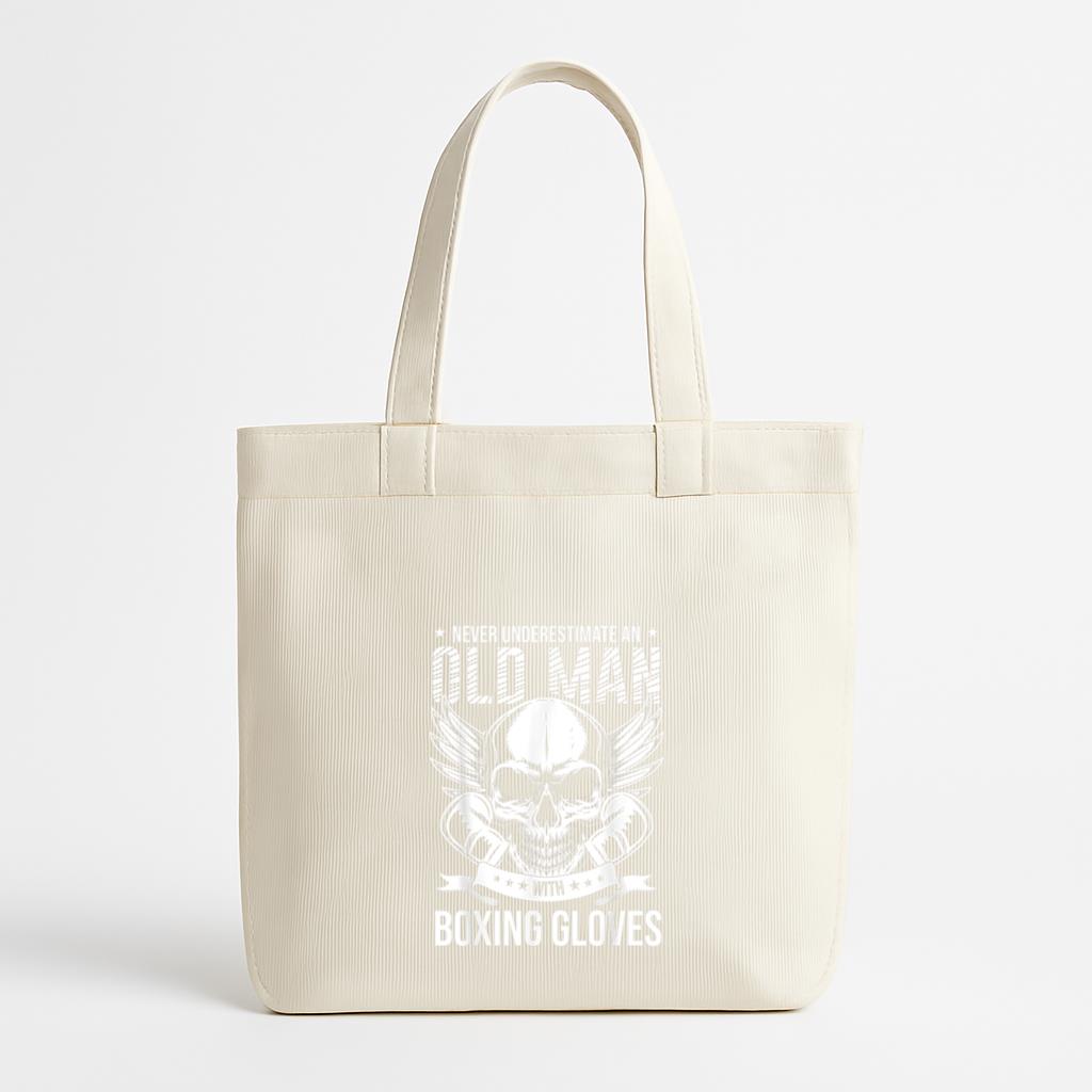 Boxing Never Underestimate An Old Man With Boxing Gloves Canvas Tote Bag