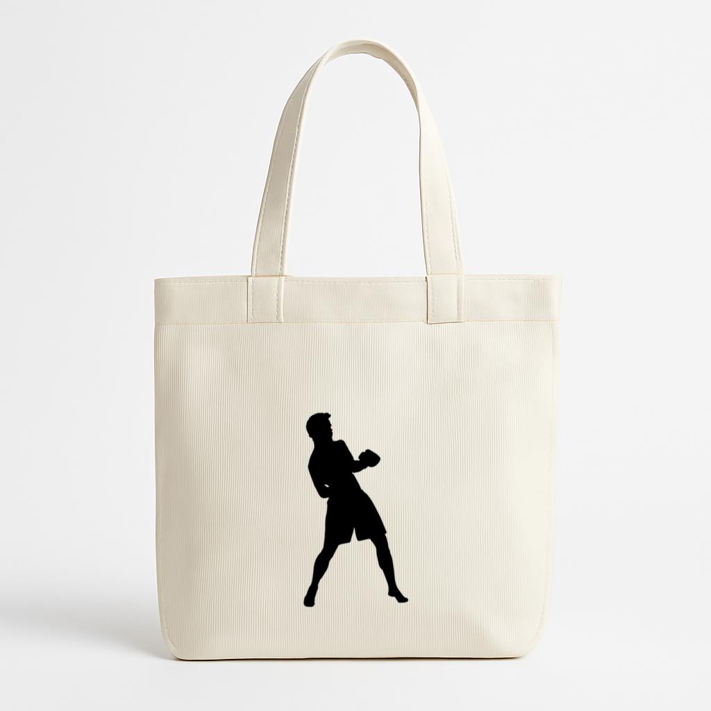 Boxing Player Dodge Silhouette Canvas Tote Bag