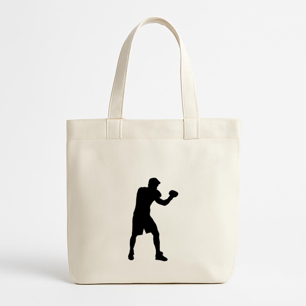 Boxing Player Guard Silhouette Canvas Tote Bag