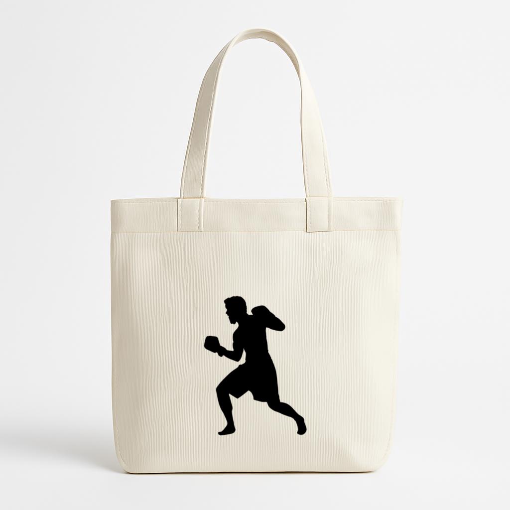 Boxing Player Uppercut Silhouette Canvas Tote Bag