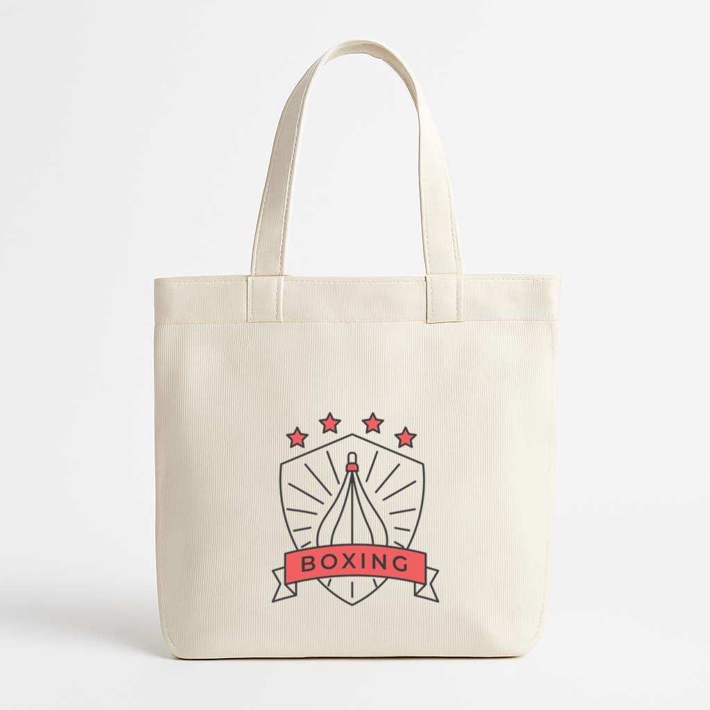 Boxing Punchbag Star Colored Badge Sticker Canvas Tote Bag