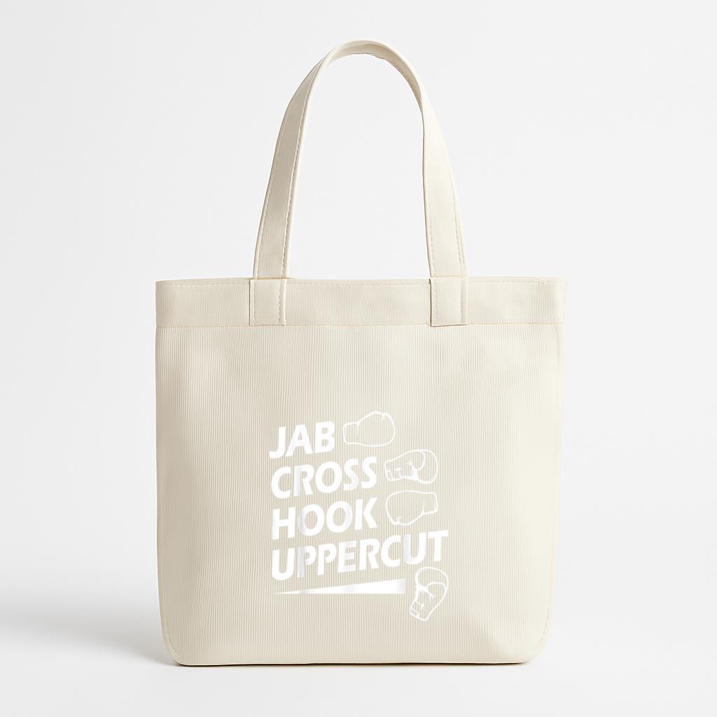 Boxing Sport Jab Cross Hook Uppercut Canvas Tote Bag