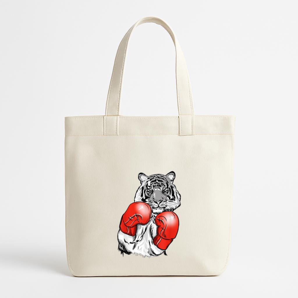 Boxing Tiger With Red Gloves Canvas Tote Bag