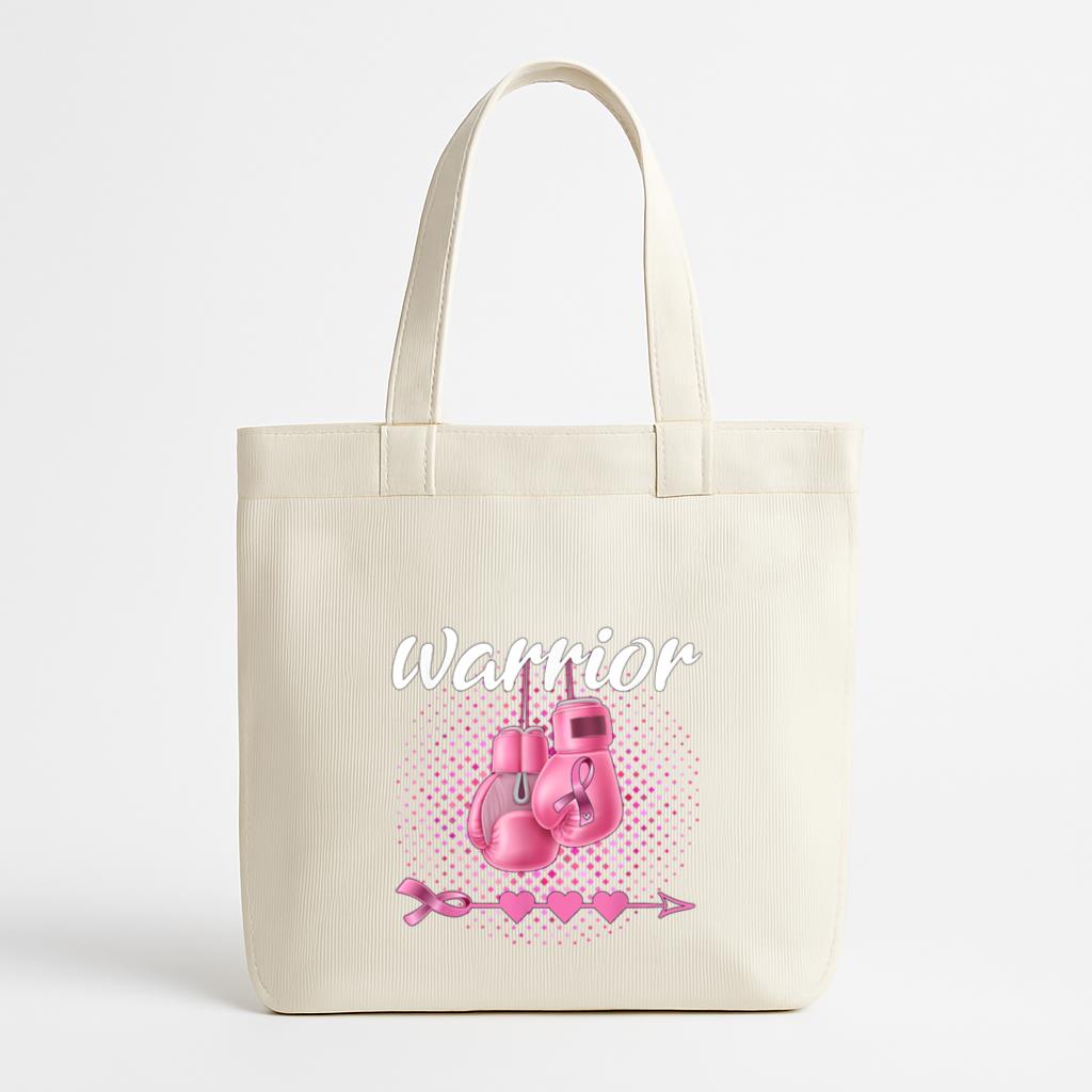 Breast Cancer Awareness Pink Boxing Gloves Warrior Canvas Tote Bag