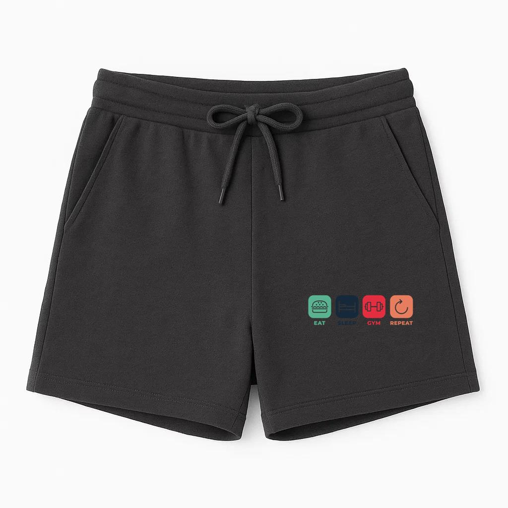 Eat Sleep Gym Repeat Badge Short