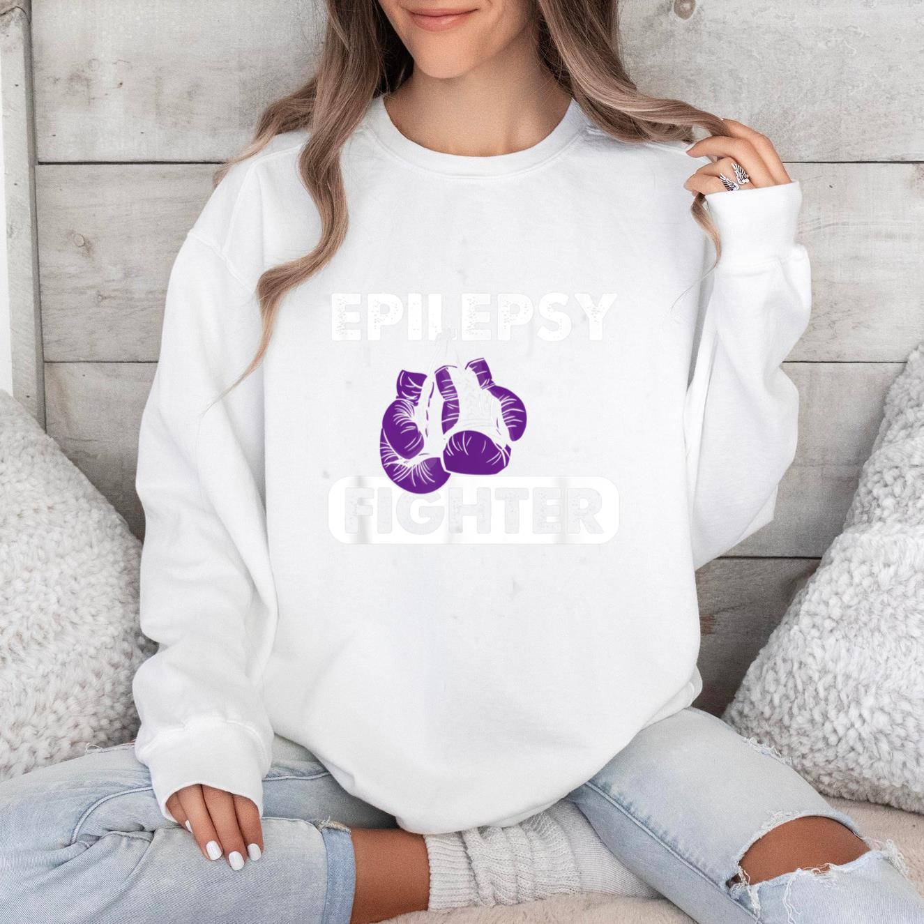 Epilepsy Fighter Purple Boxing Sweatshirt