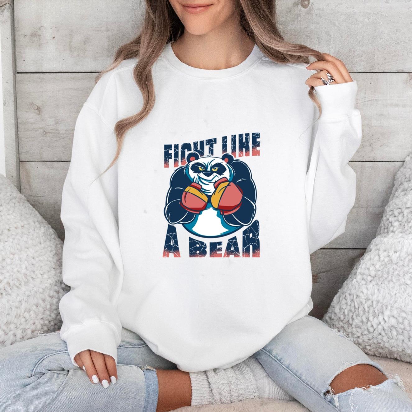 Fight Like A Bear Panda Boxing Sweatshirt