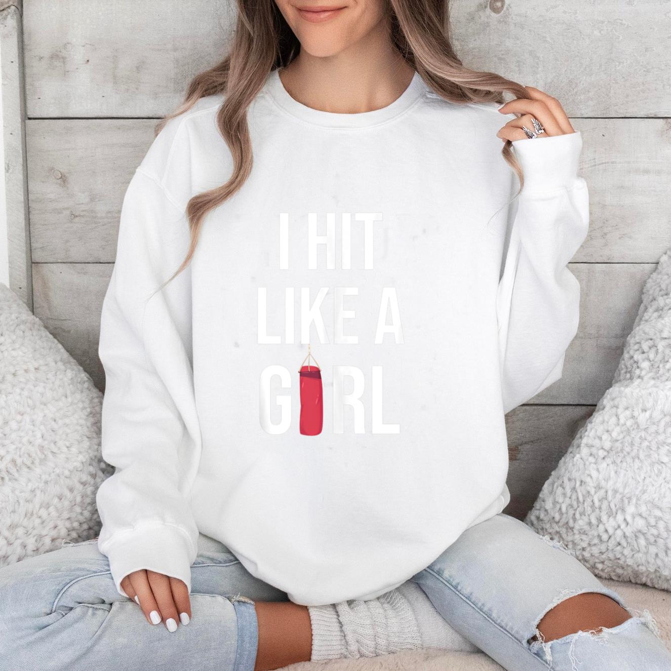 I Hit Like A Girl Boxing Sweatshirt