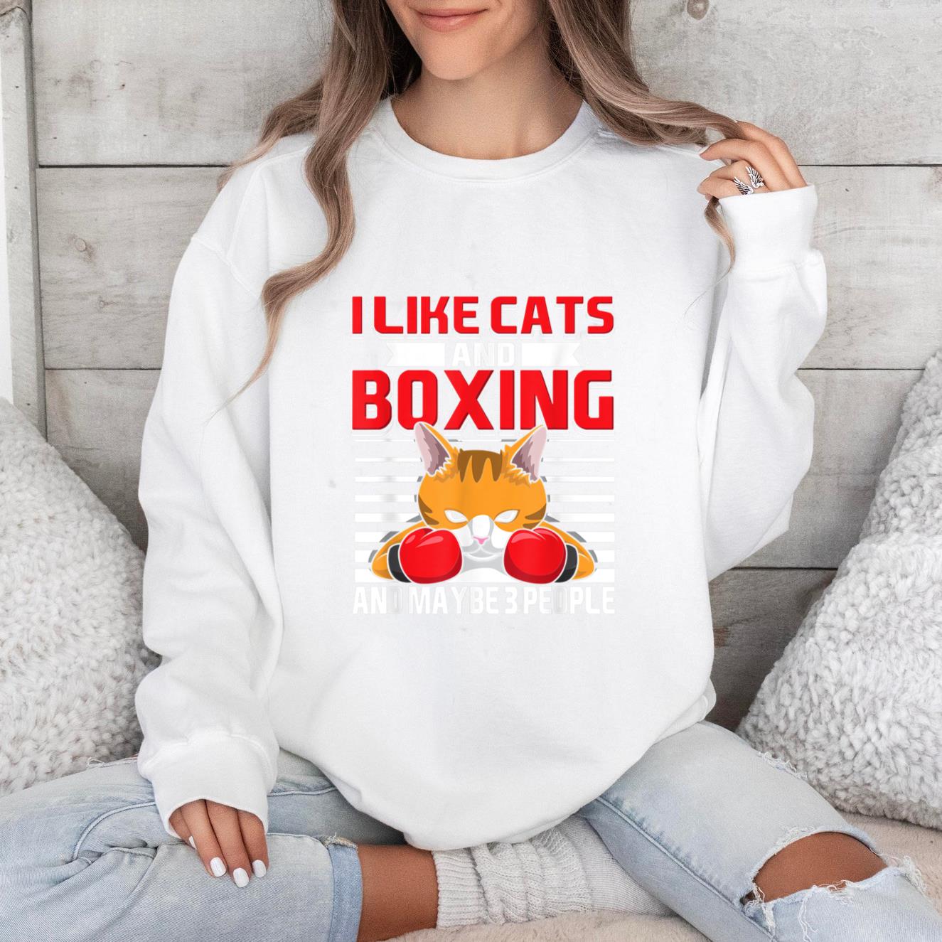 I Like Cats And Boxing Sweatshirt