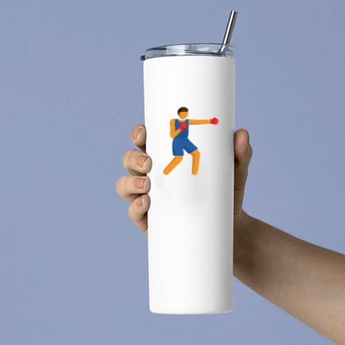 Man Doing Boxing Flat Tumbler
