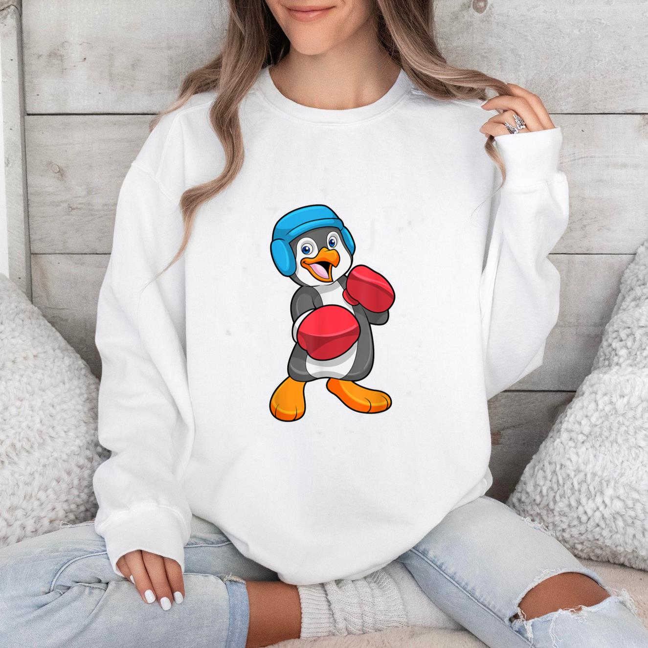 Penguin Boxing Boxer Gloves Sweatshirt