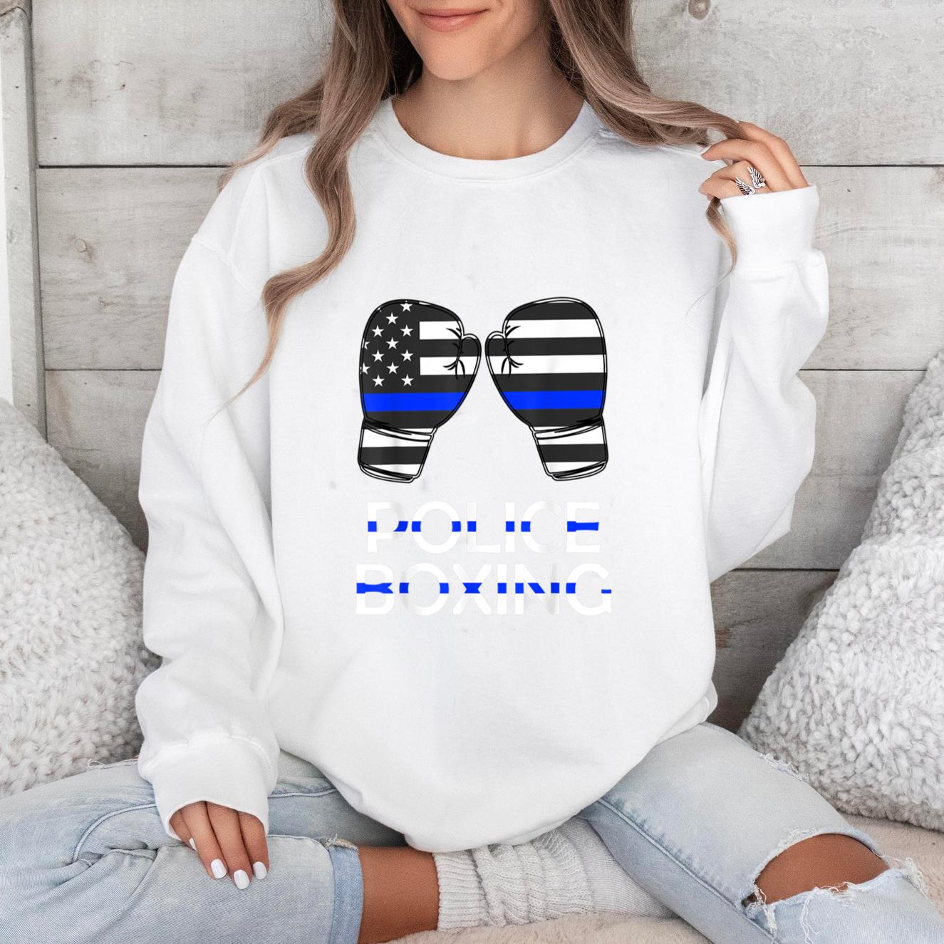 Police Boxing Blue Line Sweatshirt