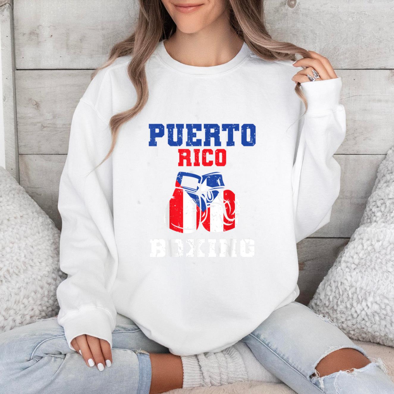 Puerto Rican Flag Boxing Sweatshirt