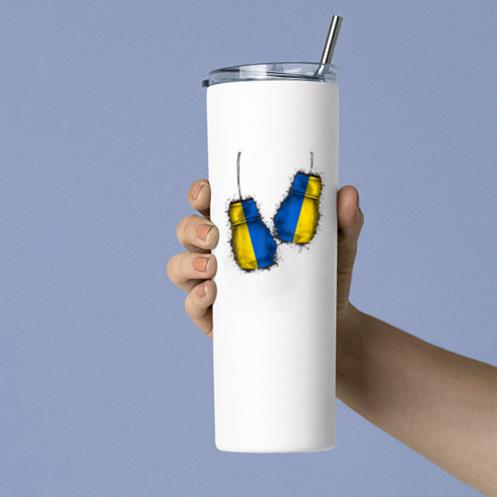 Ukrainian Boxers Flag Fight Gloves Ukraine Boxing Tumbler